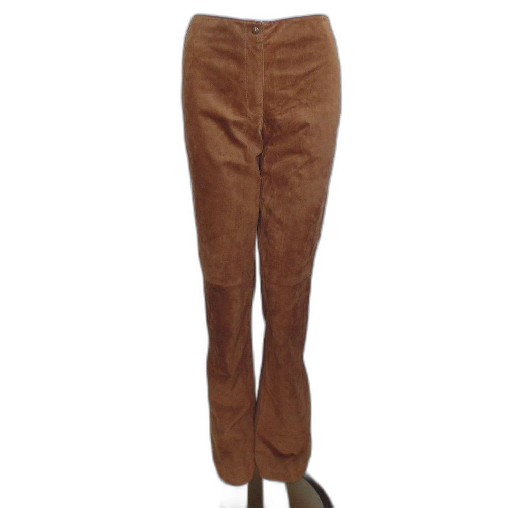 ELEMENT Suede Pants, S, Stretchy back, Brown, Zipper fly